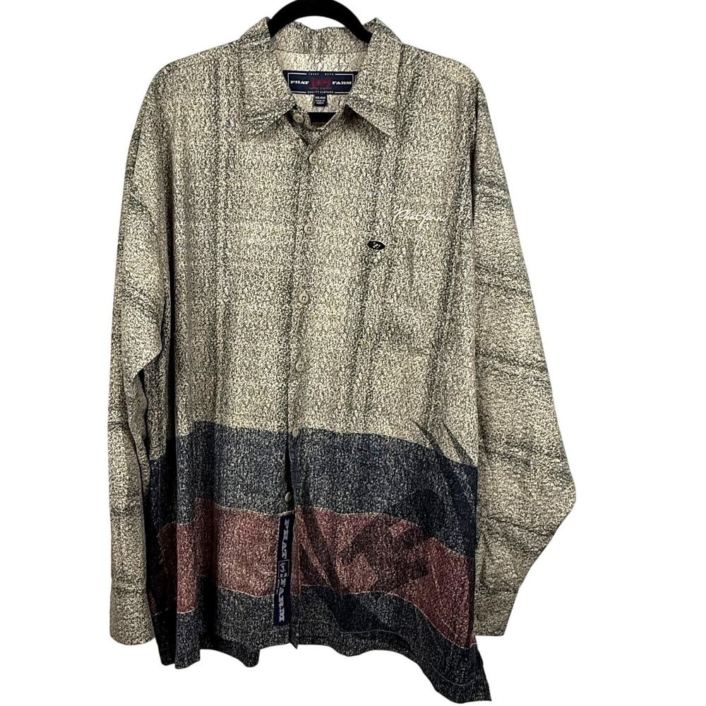 Phat Farm Button Up Shirt XXL Vintage Y2K Hip Hop Streetwear, 90's